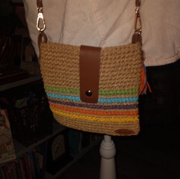 Handmade Multicolor Crochet Crossbody Bag - Picture 7 of 7